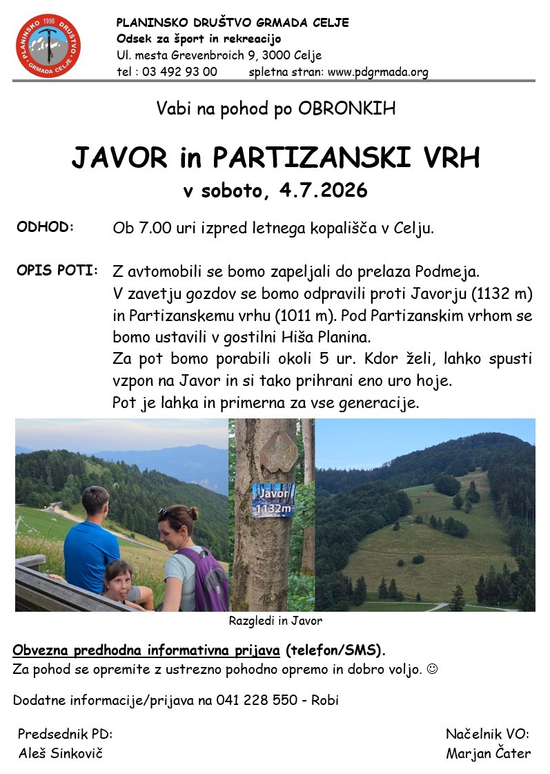 Javor in Partizanski vrh